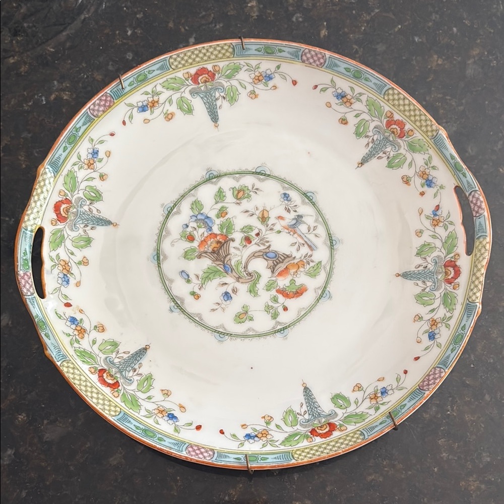 Rare Antique Noritake Florian Bassett Cake Plate Serving Platter